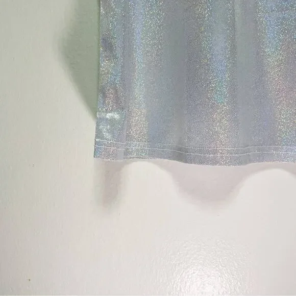 Gray Rainbow Sparkle Short Sleeve Crew Neck Top - Picture 3 of 12